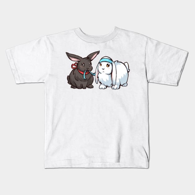 Wangxian bunnies Kids T-Shirt by MarcyRangel